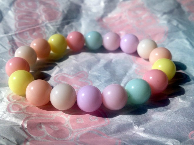 My daughter liked this stringed collection of pastel balls as well.